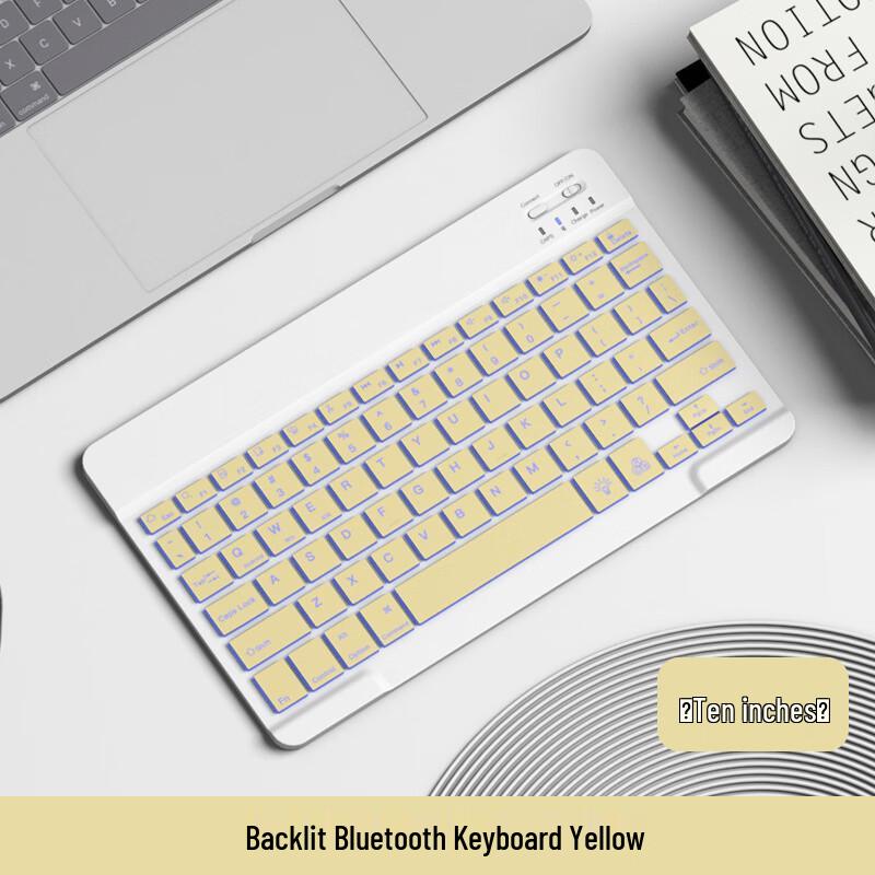 OLOEY 10palcová přenosná bezdrátová Bluetooth klávesnice s RGB podsvícením