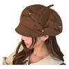 Women's Beret with Cute Bow & Faux Pearl Accents - Breathable, Versatile Octagonal Painter Cap for Daily Wear