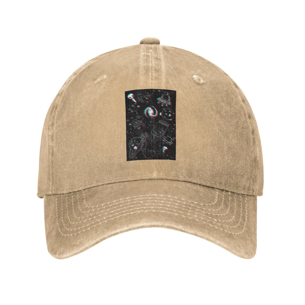 Wunderbares Grünes Alien Universum Wunderbarer Kosmos Mit Planeten Und Sternen Gewaschene Jeans Kappe Baseballkappen Hut Unisex Baseballmützen