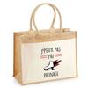 Beach Bag - PLANETEE - Jute with Pocket Skating I Can't - Cotton - Multicolored - 43 X 33 Cm