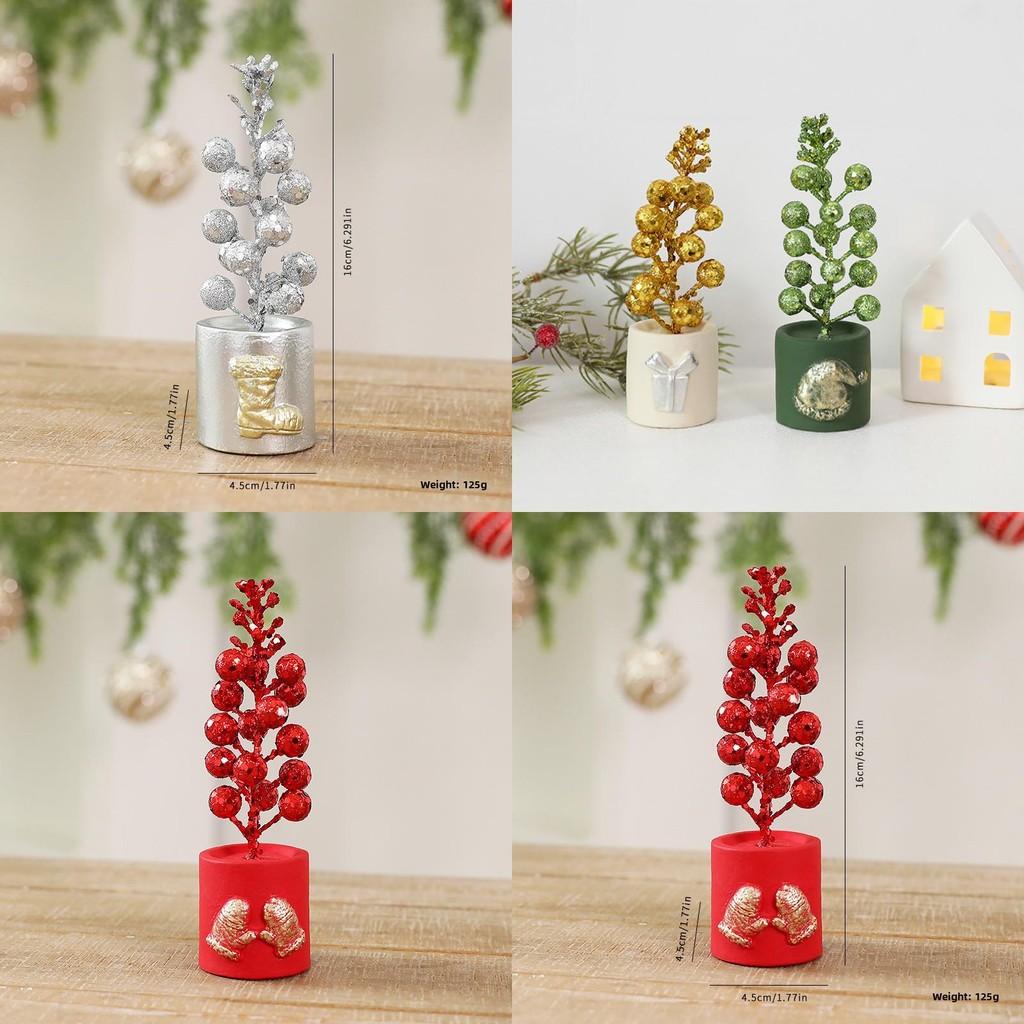 Christmas Fruit Potted Ornament With Classic Style For Indoor Desktop Scene Decoration