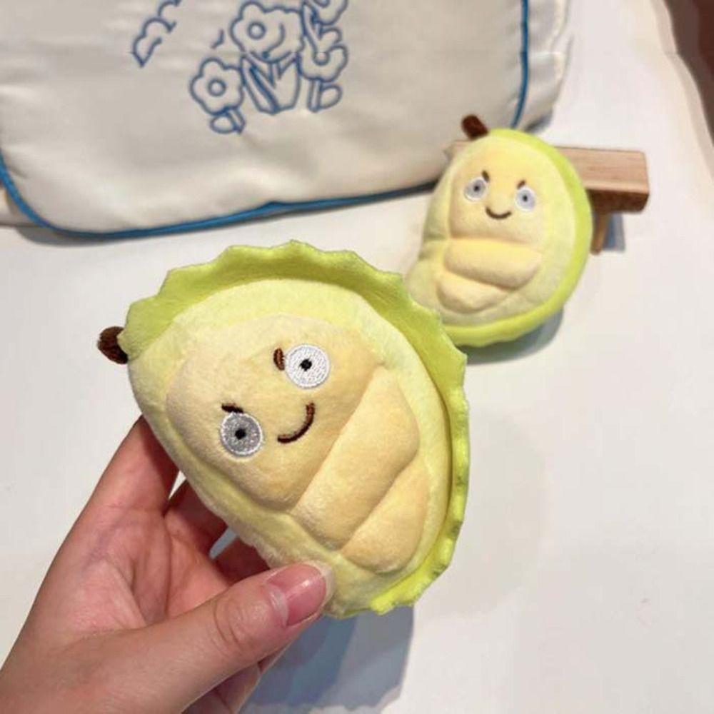 PP Cotton Durian Fruit Shape Plush Toy Detachable Fruit Durian Plush Keyring Boys and Girls