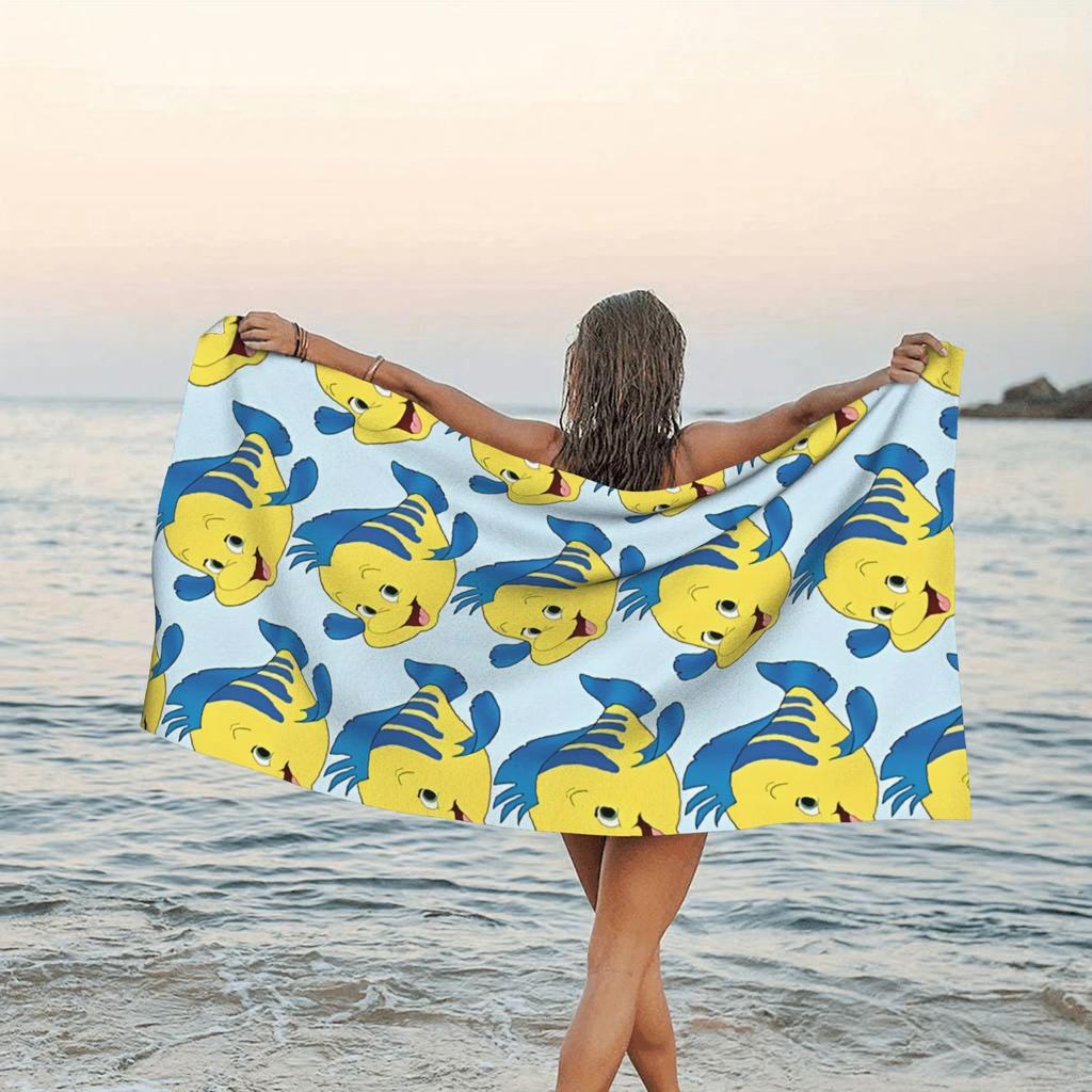 1 Halibut Beach Towel with a cute halibut pattern quick-drying and suitable for pool bathroom and travel