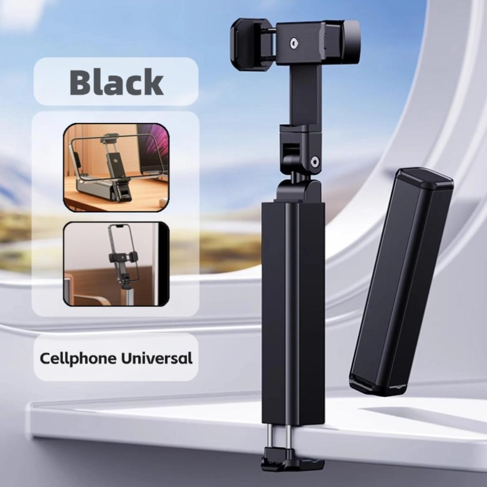 

Portable Foldable Travel Phone Holder Stand, 360° Rotatable Lazy Bracket Design, For Desktop Live Streaming Video Watching Use чёрный