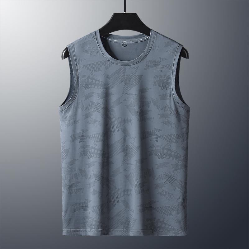 Tank Tops Men Plus Size 8xl Ice Silk Slim Fit Sleeveless T Shirt Black Blue Pink Tees Cooling Quick-Drying T-Shirt