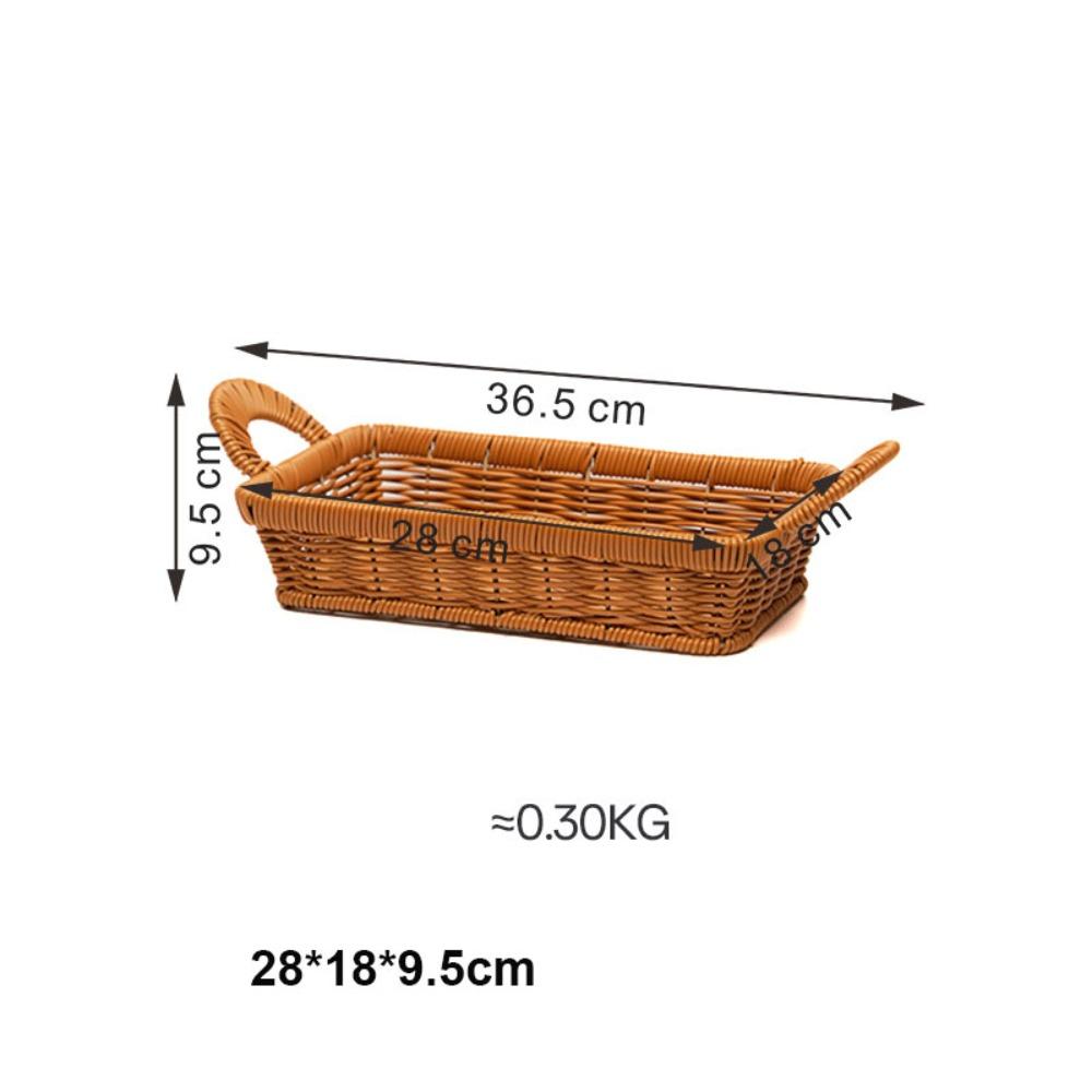 Portable Handwoven Bread Storage Basket Double Handle 6 Styles Fruit Tray Sundries Organizer Breathable Outdoor Picnic Basket