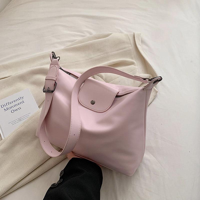 Summer Popular Pu Leather Women Pack  New Solid Color Casual Large Capacity Female Crossbody Bags Simple Underarm Bags