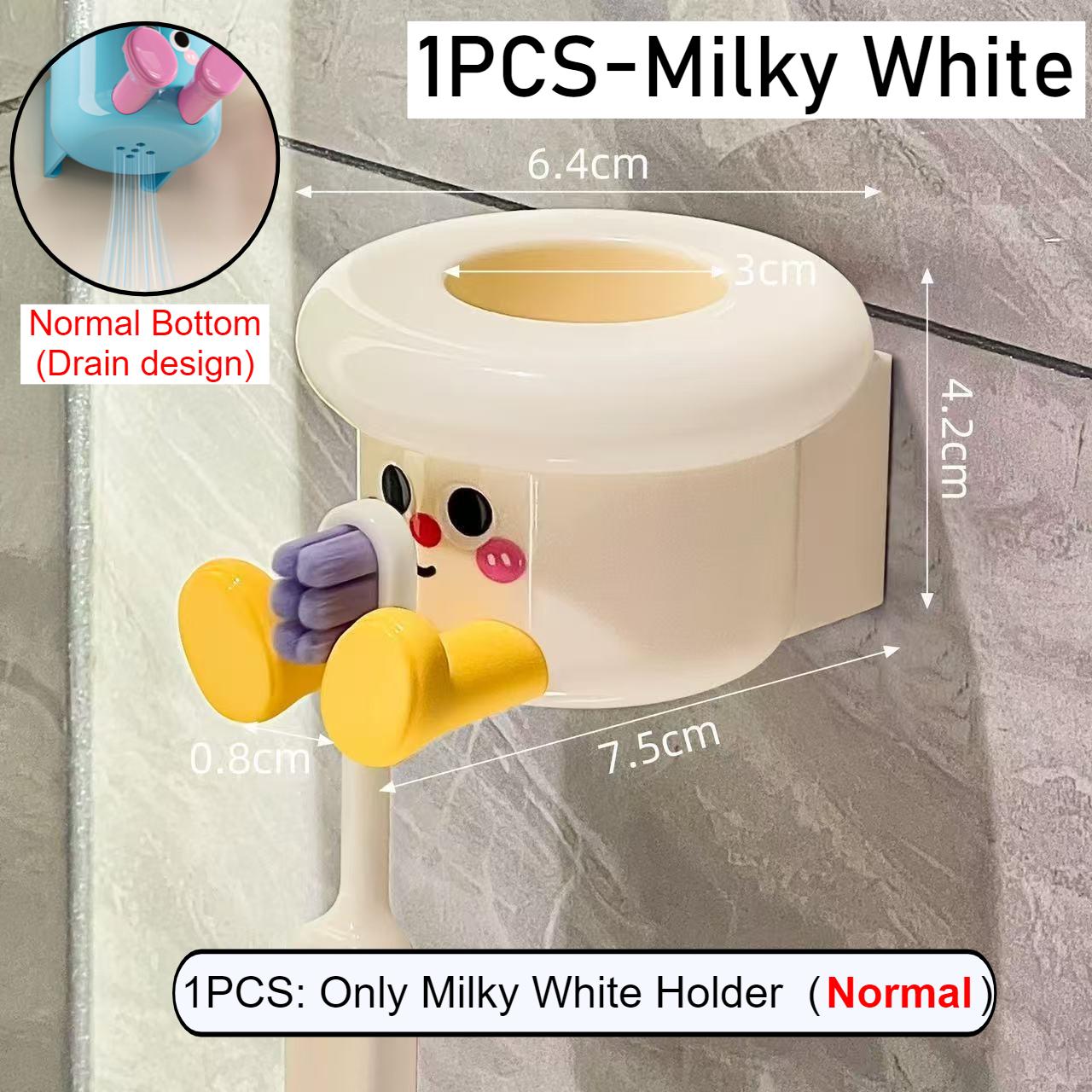 

Cartoon Toothbrush Cup Holder Magnetic Punch-Free Upside Down Toothbrush Cup Wall Mounted Bathroom Toothbrush Stand Storage Rack