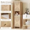 Multi-Storage Slimline Bathroom Cabinet - Oak Wood Effect
