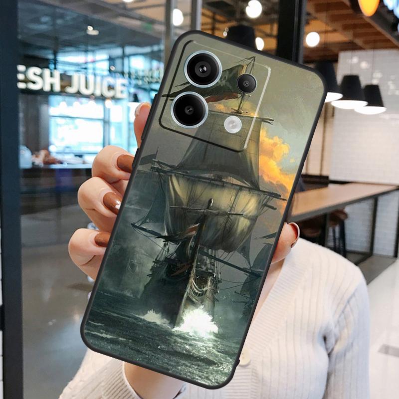 Segel Piratenschiff Boot Hülle Für Xiaomi Redmi Note 14 Pro 10 11 12 13 15 Pro Plus Redmi 15C 14C 10C 12C 13C 15 Abdeckung