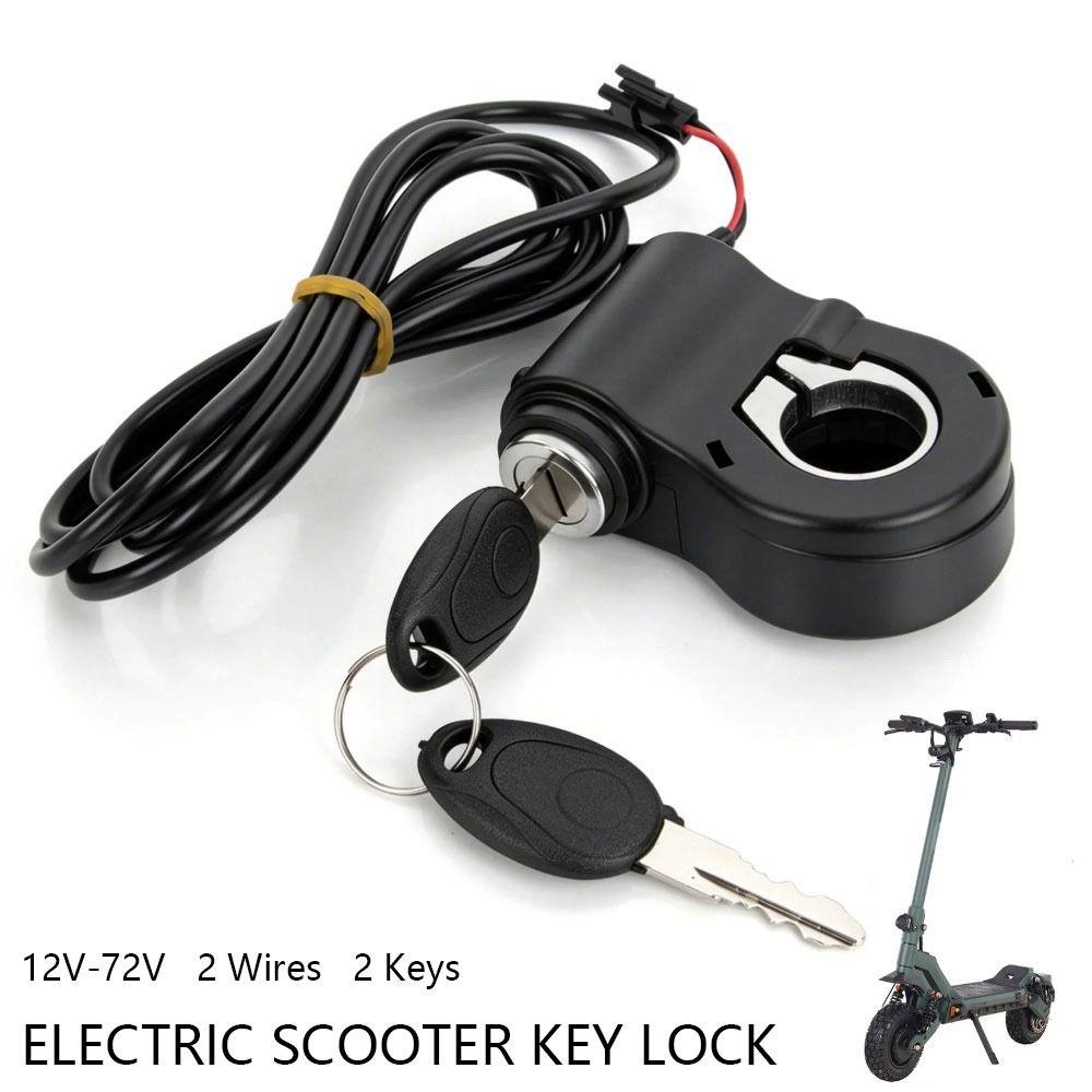 1Pcs 12V-72V Ebike Key Switch Lock 2 Keys Starter Switch Lock for Electric Scooter E-Bike