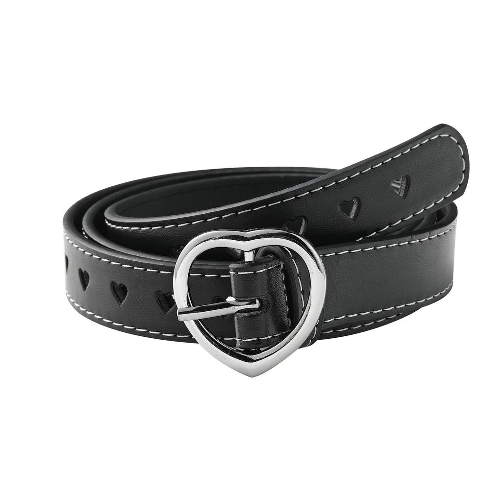 Single Product Love Buckle Belt Women'S Heart Shape Full Hole Hollow Decorative Women'S Belt