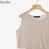ZANZEA Women Summer Round Neck Loose Sleeveless Polka Dot Print Dress