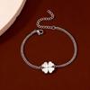 Stainless Steel Trendy Clover Double Hole Bracelet Adjustable Elasticity Stainless Steel Durable Anti Allergy Bracelet