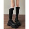 Brown platform boots women's spring 2025 new small retro boots women's knee knight boots