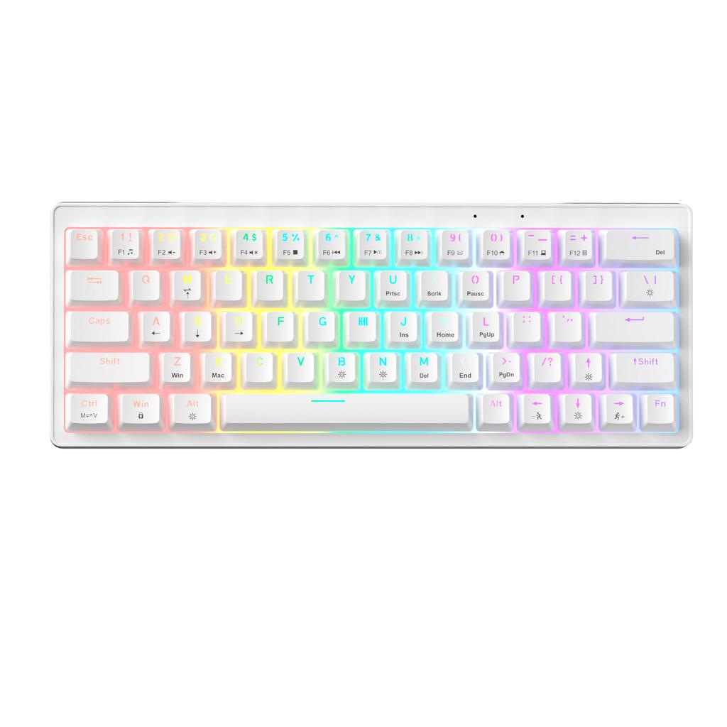 Abucow 60% Mechanical Gaming Keyboard, Brown Switches, Wired, Compact, RGB Backlit, 63 Keys, Anti-Collision, Hot-Swappable Keycaps, Ergonomic Design,
