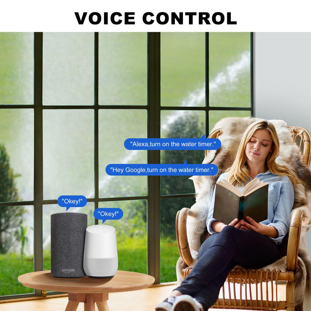 Solar Powered Wifi Hose Faucet Timer with Brass Inlet Wi-Fi Programmable Sprinkler Timer Smart Watering Timer