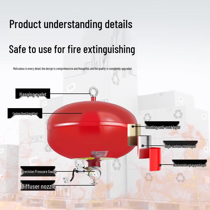 Siyian Automatic Suspended Ultra-Fine Dry Powder Fire Extinguisher 4KG