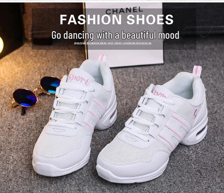 Women's Mesh Jazz Dance Shoes with Soft Sole and Height Boost - Versatile for All Seasons
