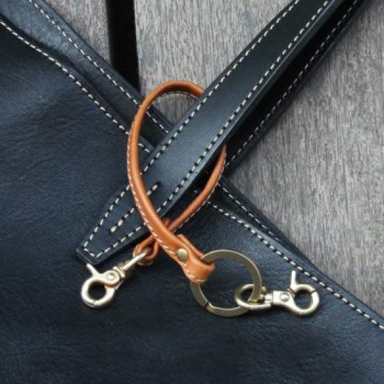Porco Rosso Clutch Holder, Key Ring, Short Strap, Genuine Tochigi Leather, Strap, Pass Case, Key Case, Drop Protection, Made in Japan, Men's and