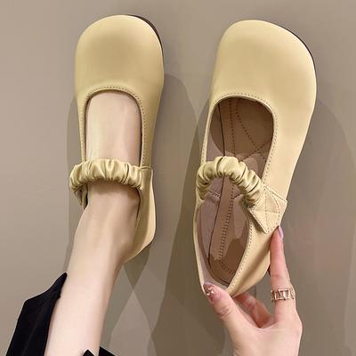 New Elegant French Style Retro Flat Bottom Soft Bottom Casual Gentle Women's Leather Shoes