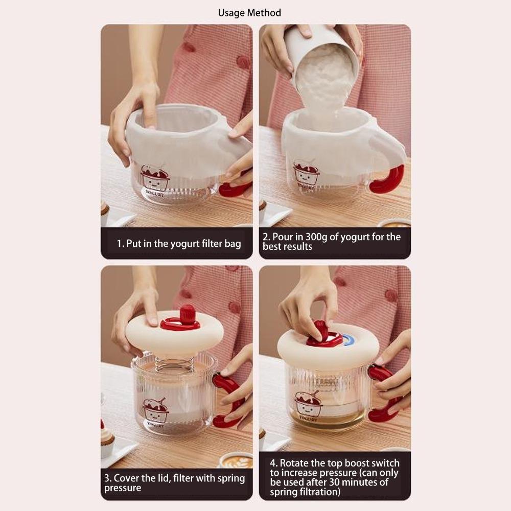 Reusable Yogurt Strainer ABS PC 304 Stainless Steel Whey Separator  Soy Milk Making