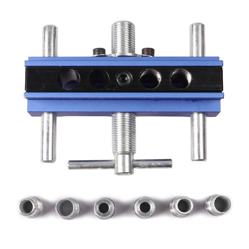 Self Centering Doweling Jig Kit, Drill Jig For Straight Hole With 6 Drill Guide Bushings, Adjustable Width Drilling Guide Jigs