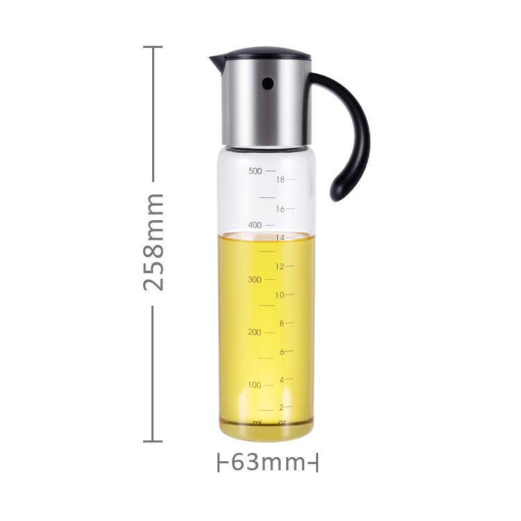 Automatic Open Close Oil Bottle Glass Condiment Bottle Heat Resistant Kitchen Oil Dispenser