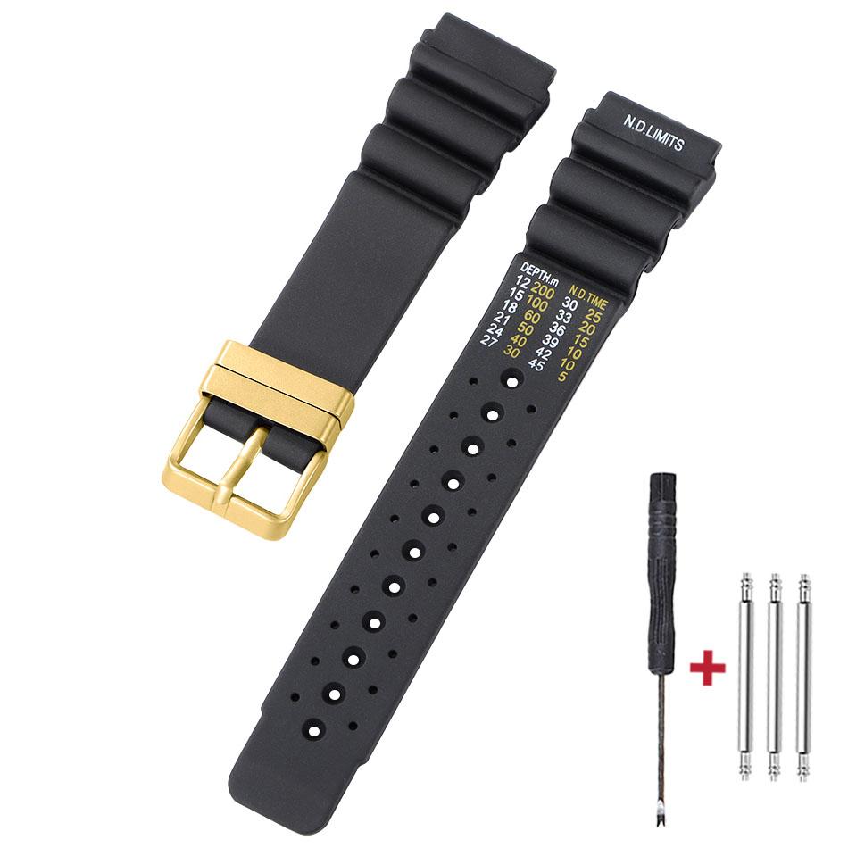 ND Limits Diver Silicone Rubber Strap 20mm 22mm 24mm Watch Band for Seiko for Citizen for Water Ghost Men Breathable Diving Belt