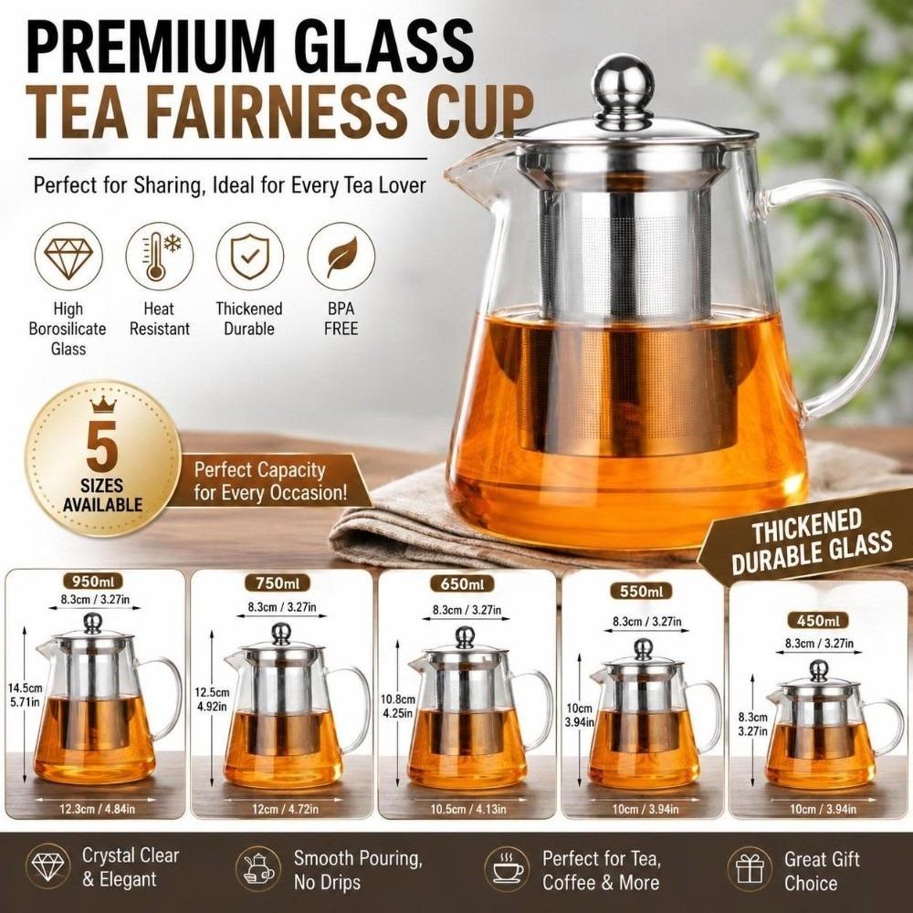 with Stainless Steel Infuser Glass Teapot Heat Resistant Coffee Tea Pot  Blooming Tea