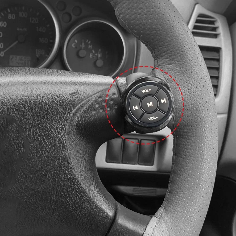 Wireless Bluetooth Media Remote Controller Car Motorcycle Bike Steering Wheel MP3 Music Play Controller For IOS Android Phone