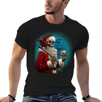 Skele Claus - Menace of Christmas T-Shirt Big Size Short Sleeve Tee for Men