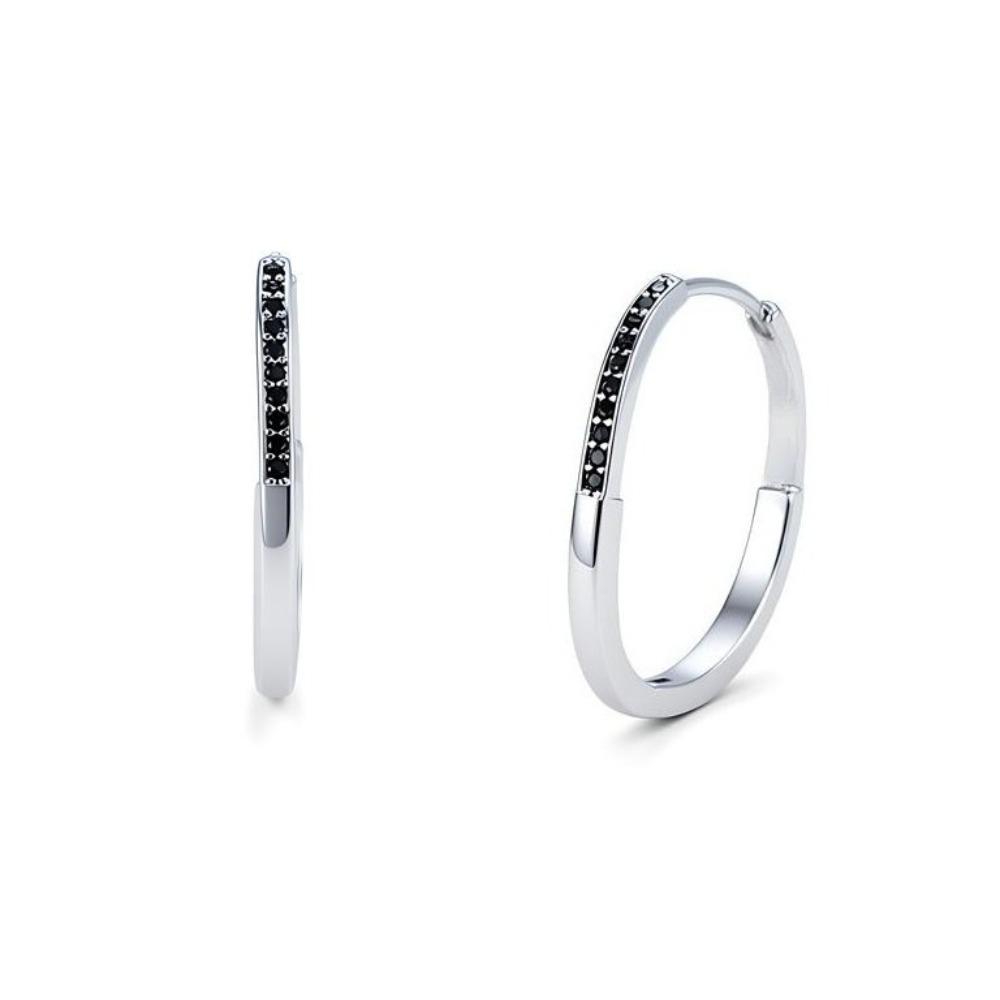 Black Awn Schwarze Steinschmuck-Creolen für Frauen