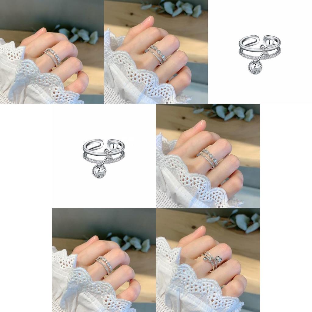 Elegant 925 Sterling Silver Korean Style Vintage Adjustable Open Finger Ring For Women