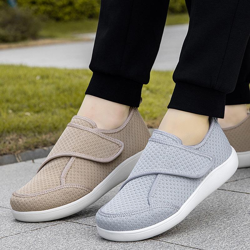Spring and Autumn Large Size Walking Shoes Wide Head Loose Big Foot Bone Fat Wide Elderly Shoes Men's and Women's Thumb Valgus Mother Shoes