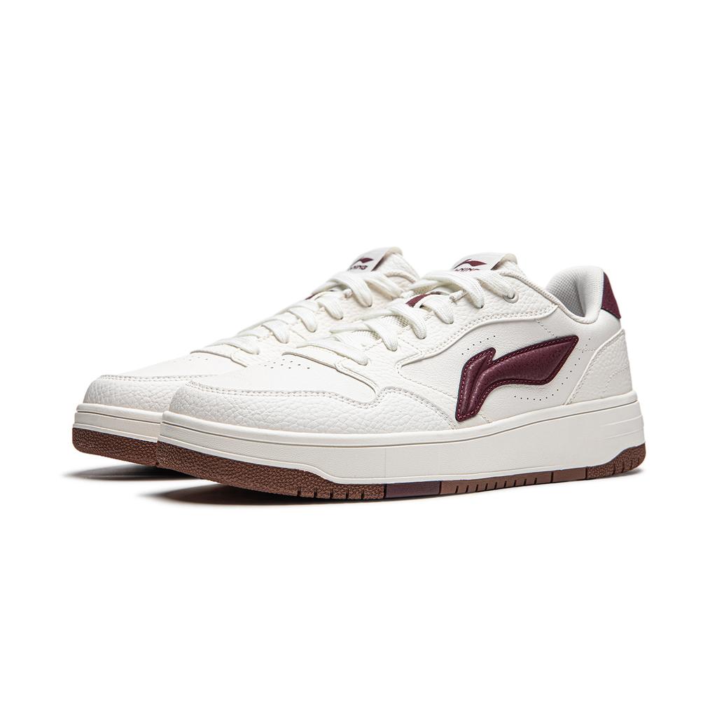 New LiNing Tianji Soft Slip Resistant Cushioning Abrasion Resistant Low Top Skateboard Shoes Men's White Red AGCU271-2
