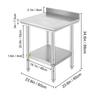 SucceBuy Kitchen Work Bench Commercial Catering Table Worktable with Undershelf Stainless Steel 330LBS 286LBS for Restaurant