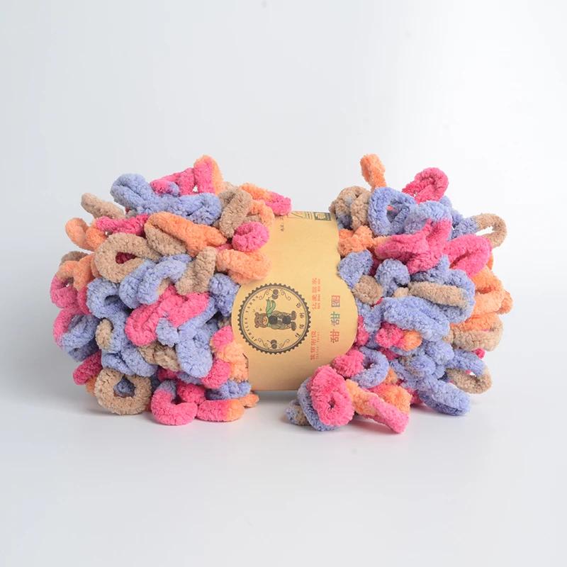 500g/Lot Hand Knitting Finger Loop Yarn Crochet Super Warm Puffy Circle Cotton Braided Rope Puffy Smart Polyester Sock Toy
