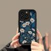 Blue Background White Chrysanthemum iPhone15 Apple 16promax Mobile Phone Case 11/12/13/14 All-inclusive XS/XR Soft 78