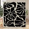Abstract Matisse Flower Shower Curtain Retro Vintage Aesthetic Minimalist Black Modern Bathroom Set Accessories Decor with