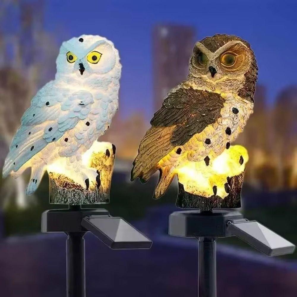 Colorful Owl Solar Garden Light Realistic Waterproof Landscape Lawn Lamp Ground Mounted Creative Solar Stake Light