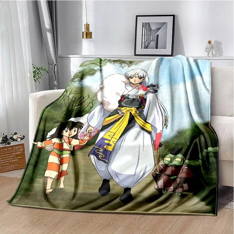 Cartoon Anime Inuyasha Throws Blanket for Sofa Bedding Couch Hiking Picnic Super Soft Cute kawaii Flannel Blanket birthday gift