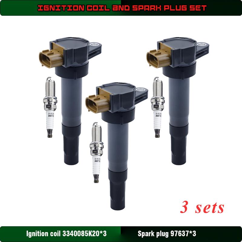 Car Engine Ignition Coil and Spark Plug Set for SUZUKI ALTO K10 1.0 Celerio Swift Ertiga Splash Ritz 800 Fronte 3340085K20