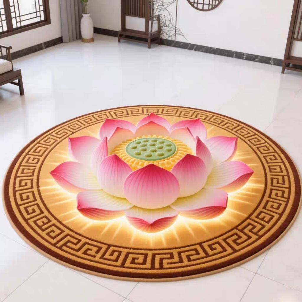 Chinese Lotus Carpet Home Mat Temple Kneeling Worship Lotus Living Room Meditation Mat Living Room