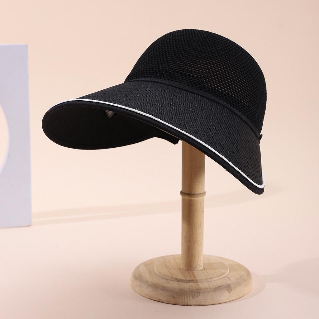 Summer Mesh Breathable Hollow Hat Women'S Large Brim Showing Face Small Equestrian Hat Outdoor Travel Such A Sunscreen Hat