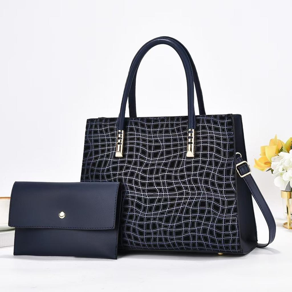 Luxury Design Tote Bag for Women, Leather Business Office Work Commuting Female Shoulder Bag with Small Clutch Handbag Purse
