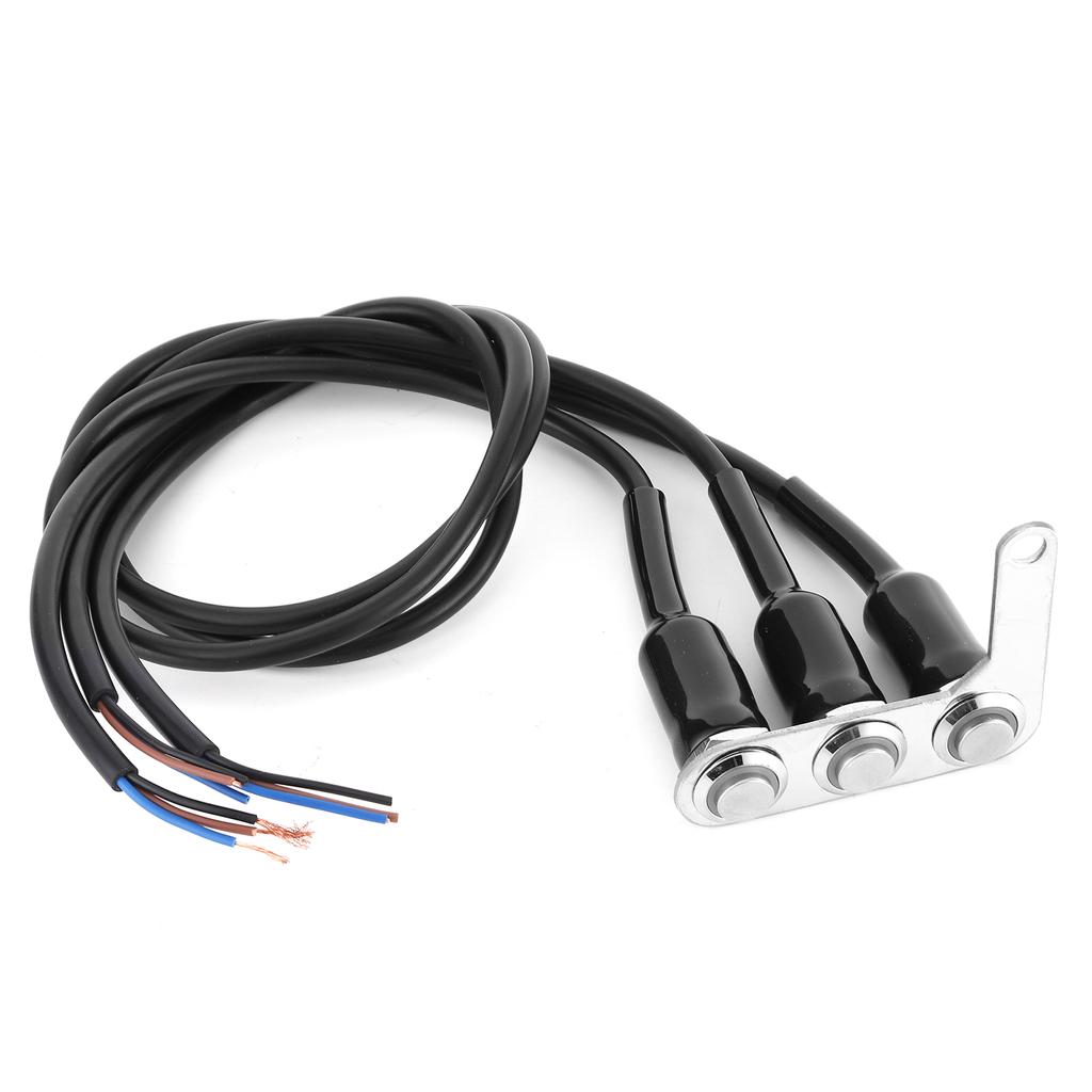 Motorcycle Handlebar Switch Adjustable Mount Waterproof 3 Buttons for Headlight Horn Turn Signal