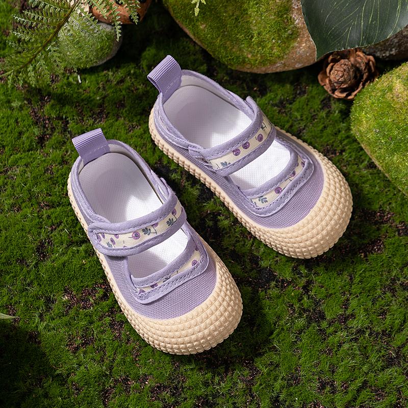 Girl's Canvas Shoes Flower Sweet Children Princess Casual Shoes Breathable Spring Autumn Leisure Fashion Kids Walking Flat Shoes