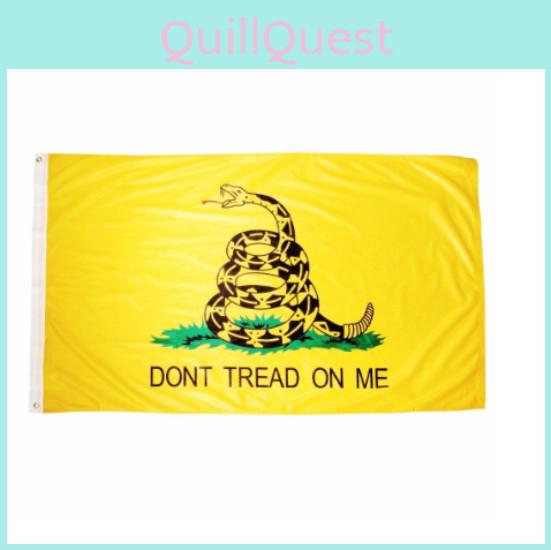 Tread On Dont Me Snake Banner Polyester Material Gadsden Flag For Patriot Events