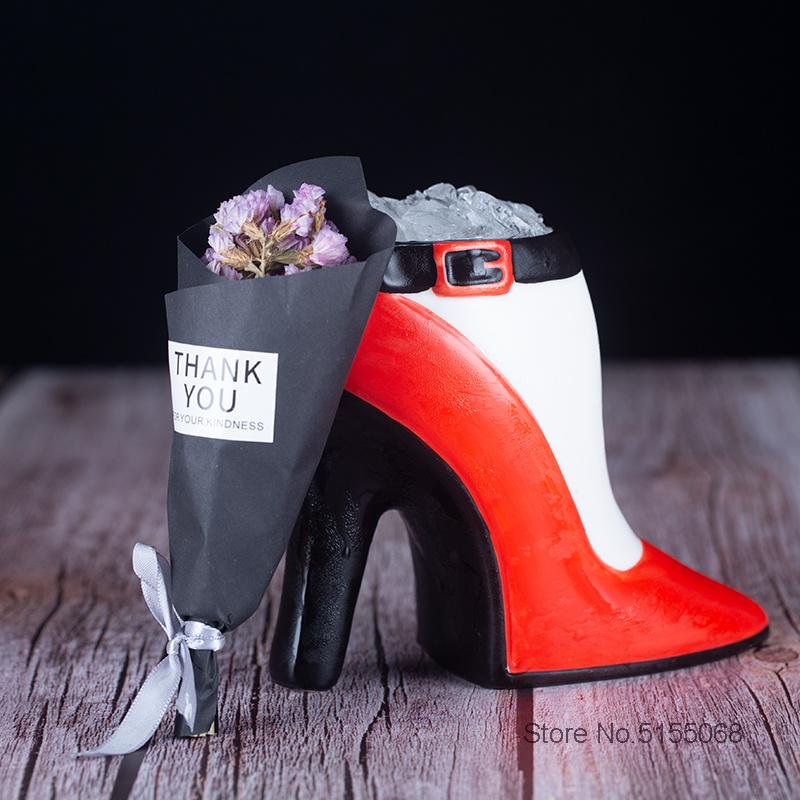 Red High Heels Ceramic Tiki Mug For Women Bar Restaurant Creative Female Drinking Cup Sexy Ladies Cocktail Glass Dropshipping